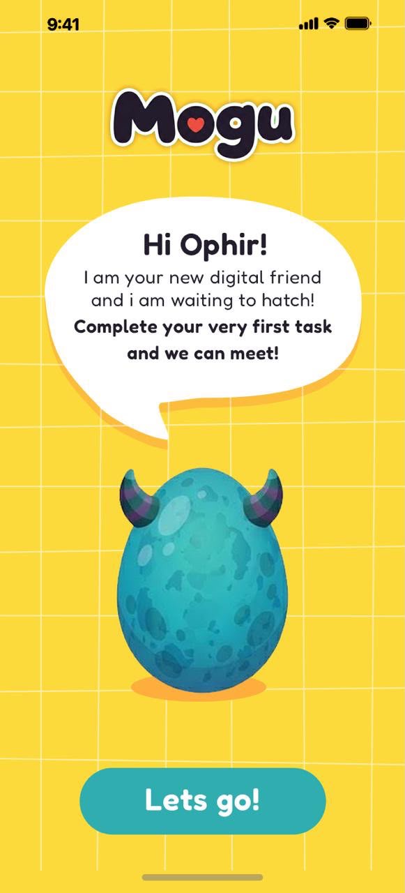 Mogu welcome screen
