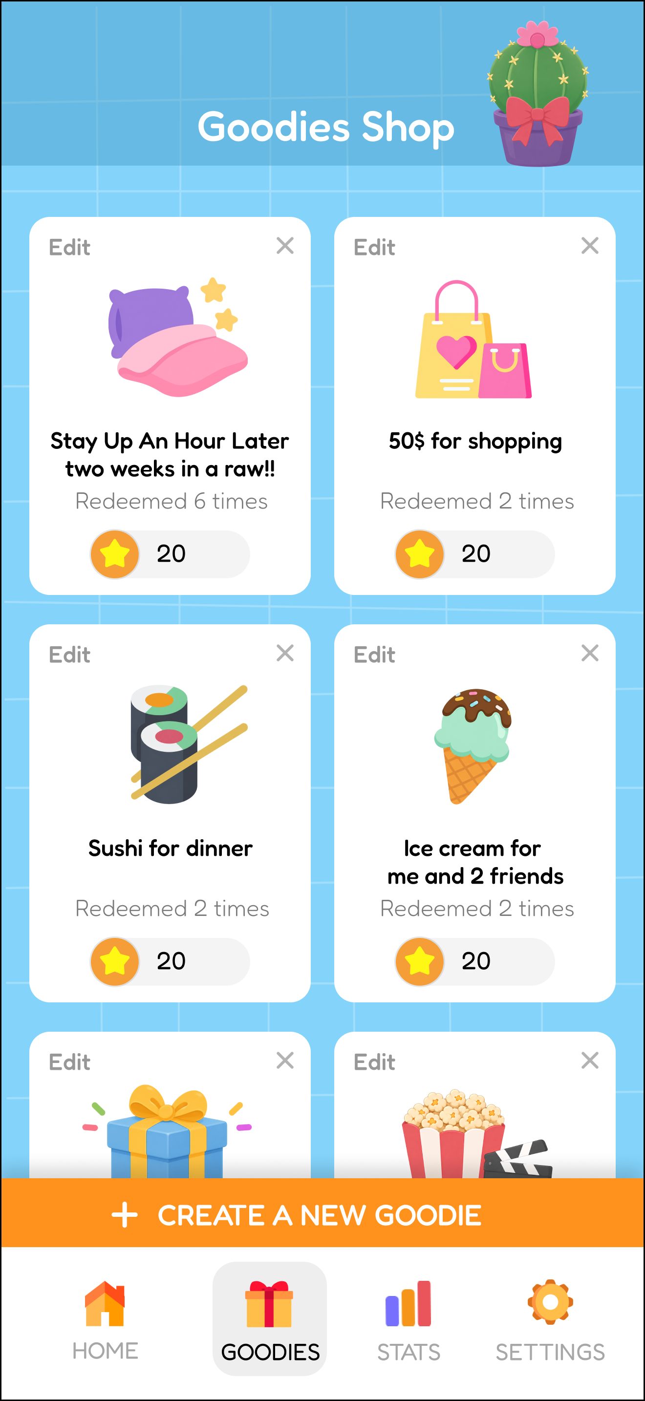 Goodies screen