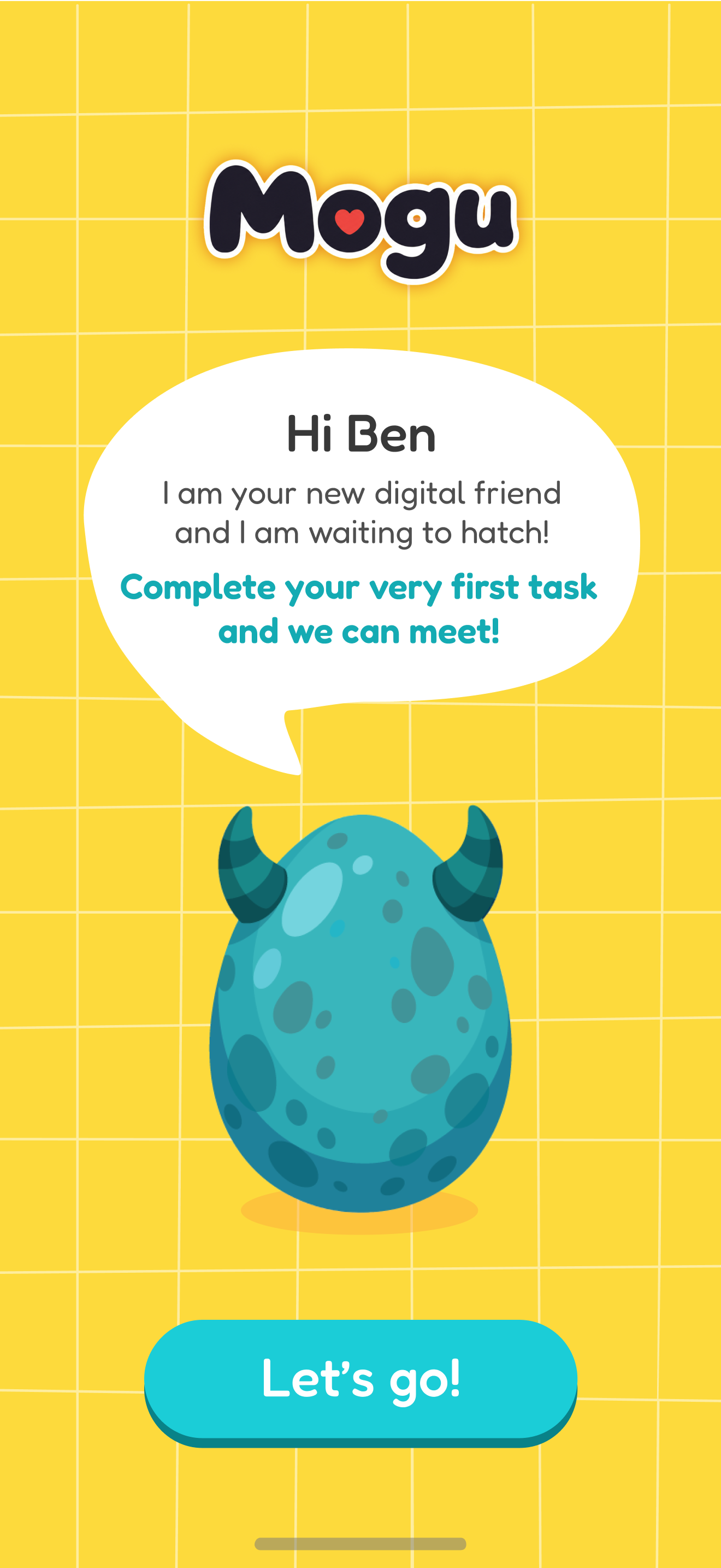Mogu welcome screen